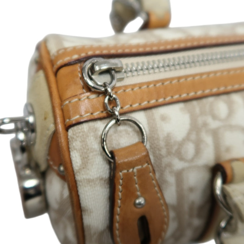 Christian Dior Trotter Mini Boston Bag Beige PVC Handbag