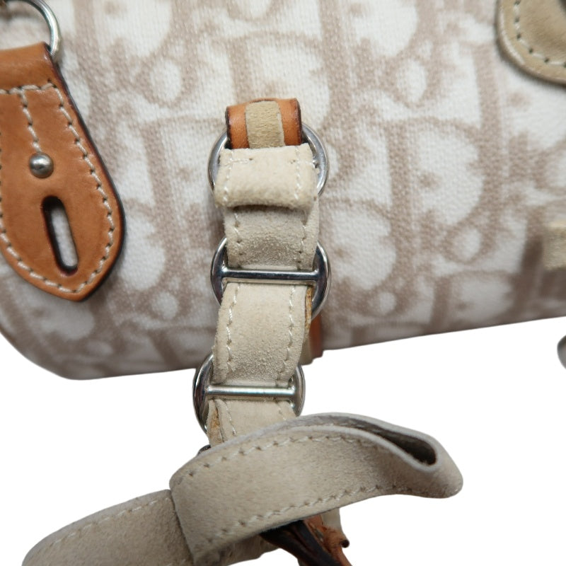 Christian Dior Trotter Mini Boston Bag Beige PVC Handbag
