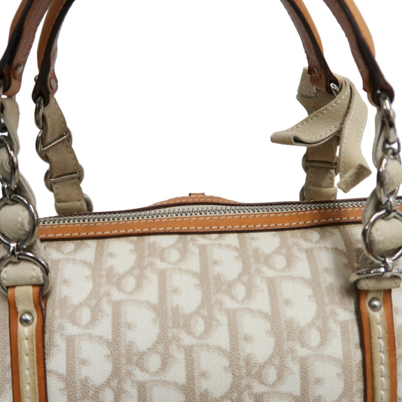 Christian Dior Trotter Mini Boston Bag Beige PVC Handbag