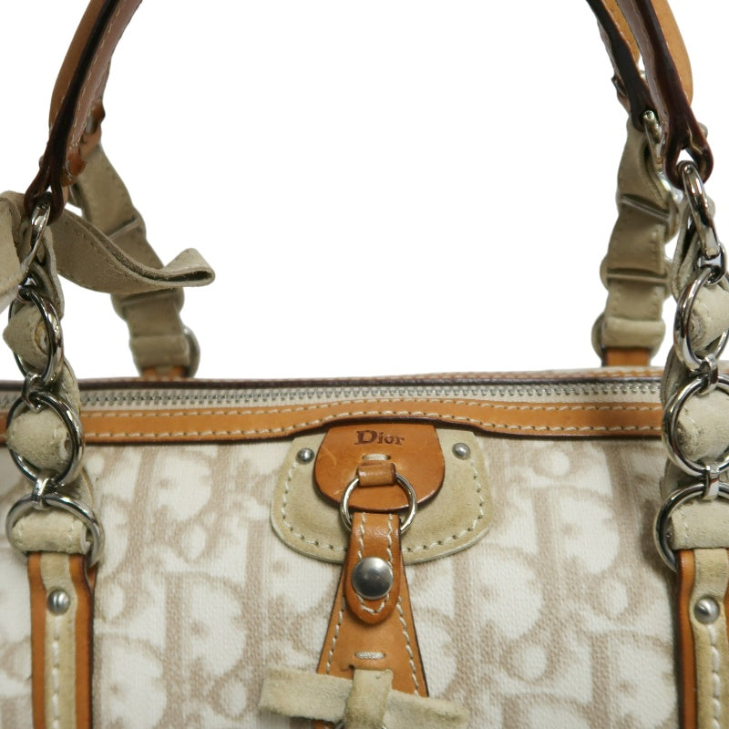 Christian Dior Trotter Mini Boston Bag Beige PVC Handbag