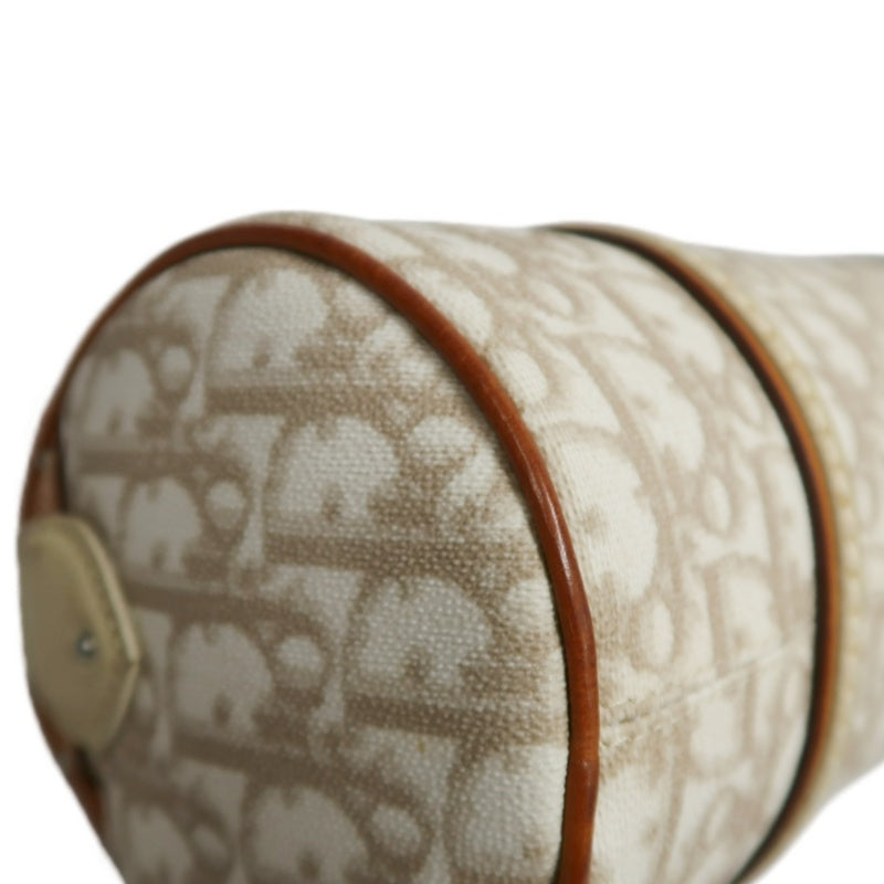 Christian Dior Trotter Mini Boston Bag Beige PVC Handbag