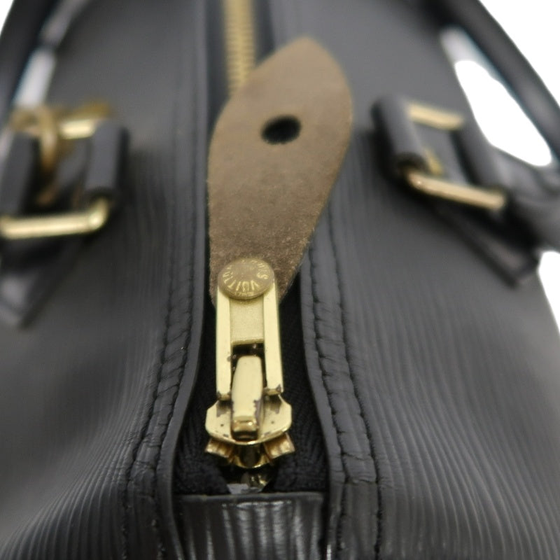 LOUIS VUITTON Speedy 25 Handbag Leather Black With Padlock and Keys