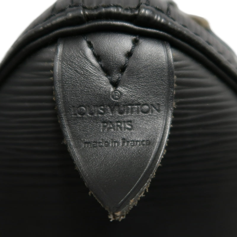 LOUIS VUITTON Speedy 25 Handbag Leather Black With Padlock and Keys