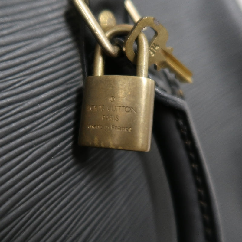 LOUIS VUITTON Speedy 25 Handbag Leather Black With Padlock and Keys