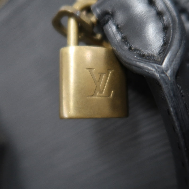 LOUIS VUITTON Speedy 25 Handbag Leather Black With Padlock and Keys