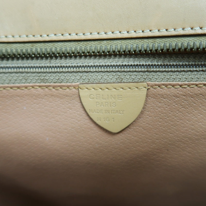 CELINE Macadam PVC Leather Shoulder Tote Bag In Dark Brown