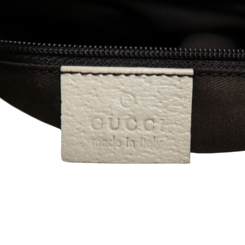 GUCCI GG Monogram Canvas Hobo Shoulder Bag Beige Brown Classic Pattern Light Tan Off White Leather Trim Gold Hardware Vintage Elegant Spacious Casual Daily Commute Bag