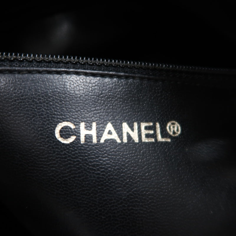 CHANEL Lambskin Chain Tote Shoulder Bag, Black, Gold‑Tone Hardware