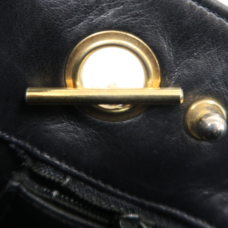 CHANEL Lambskin Chain Tote Shoulder Bag, Black, Gold‑Tone Hardware