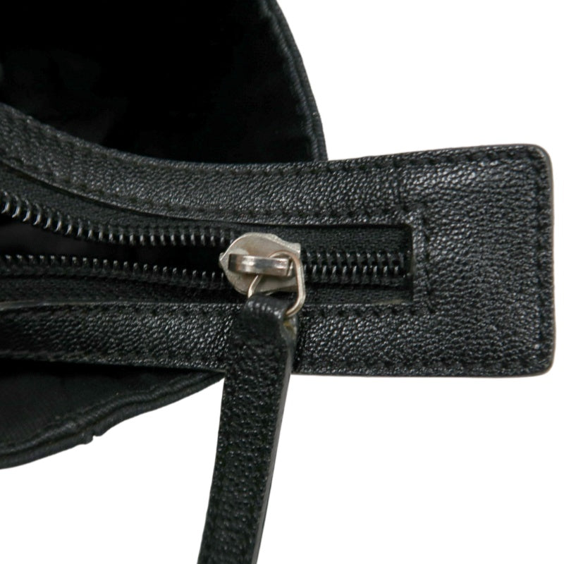 CHANEL Paris Biarritz Tote Bag Canvas Black Silver-Tone Hardware With Dust Bag