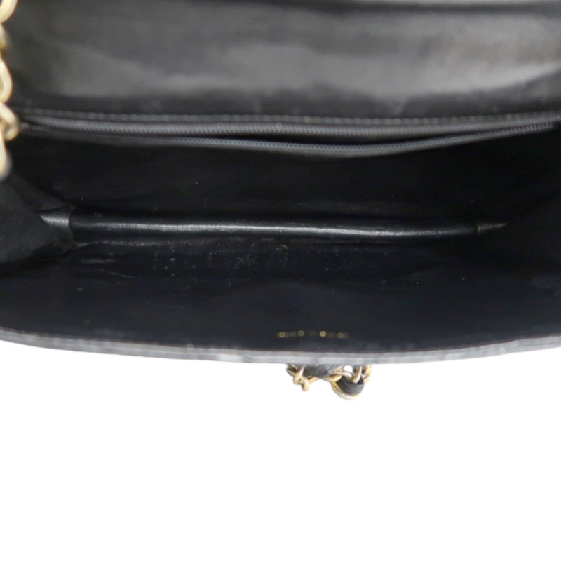 CHANEL Vintage Matelasse Framed Flap Chain Shoulder Bag Lambskin Black Gold Hardware