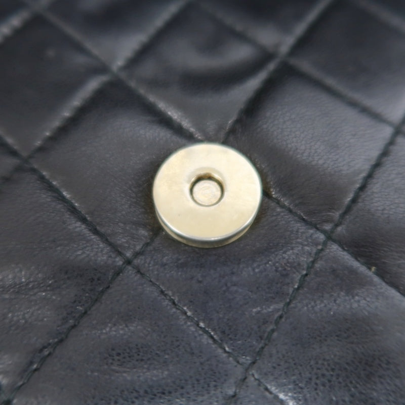 CHANEL Vintage Matelasse Framed Flap Chain Shoulder Bag Lambskin Black Gold Hardware