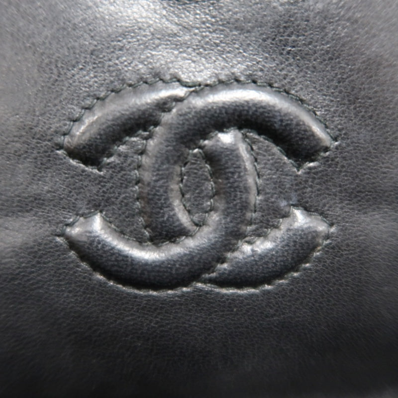 CHANEL Vintage Matelasse Framed Flap Chain Shoulder Bag Lambskin Black Gold Hardware