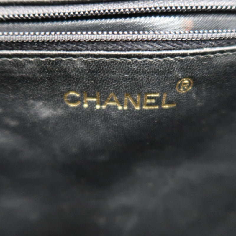CHANEL Vintage Matelasse Framed Flap Chain Shoulder Bag Lambskin Black Gold Hardware