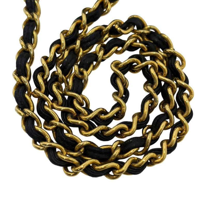 CHANEL Quilted Canvas Round Mini Circle Chain Crossbody Bag Black Woven Material Gold Hardware Coin Charm Pendant Vintage Cute Compact Design Included Original Guarantee Card
