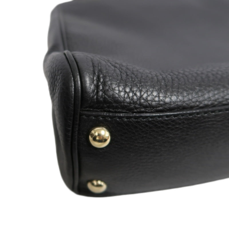 GUCCI  Bamboo Calfskin Leather Mini Top Handle Bag In Black, With Removable Shoulder Strap