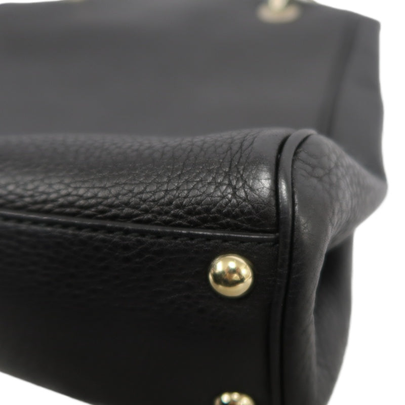 GUCCI  Bamboo Calfskin Leather Mini Top Handle Bag In Black, With Removable Shoulder Strap