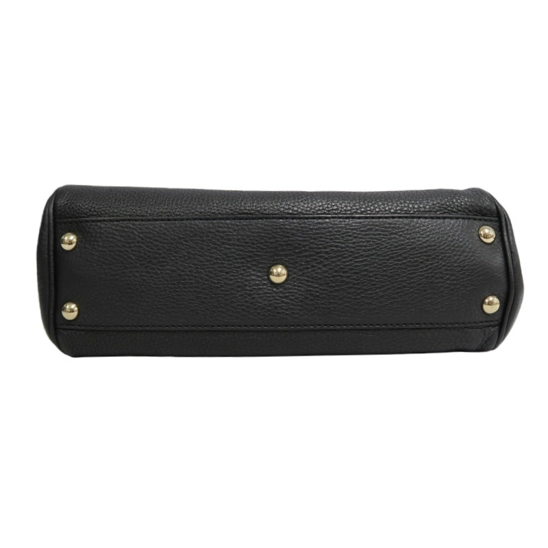 GUCCI  Bamboo Calfskin Leather Mini Top Handle Bag In Black, With Removable Shoulder Strap
