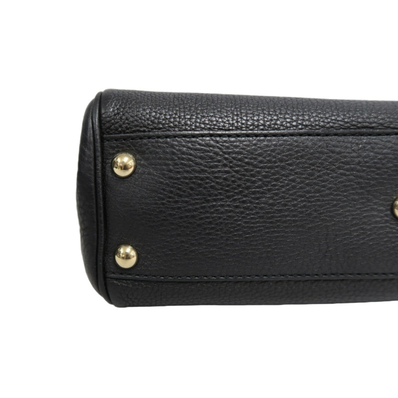 GUCCI  Bamboo Calfskin Leather Mini Top Handle Bag In Black, With Removable Shoulder Strap