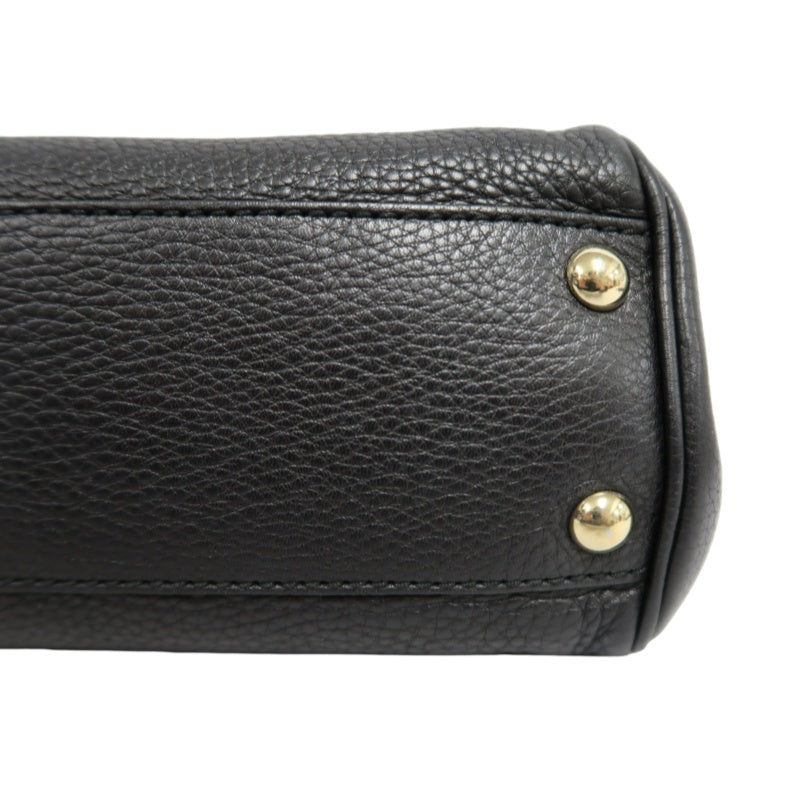 GUCCI  Bamboo Calfskin Leather Mini Top Handle Bag In Black, With Removable Shoulder Strap
