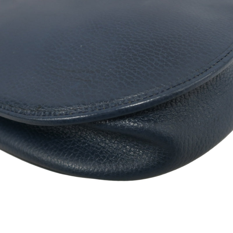DIOR Calfskin Leather Flap Shoulder Crossbody Bag, Navy, Gold‑Tone Hardware, With Dust Bag