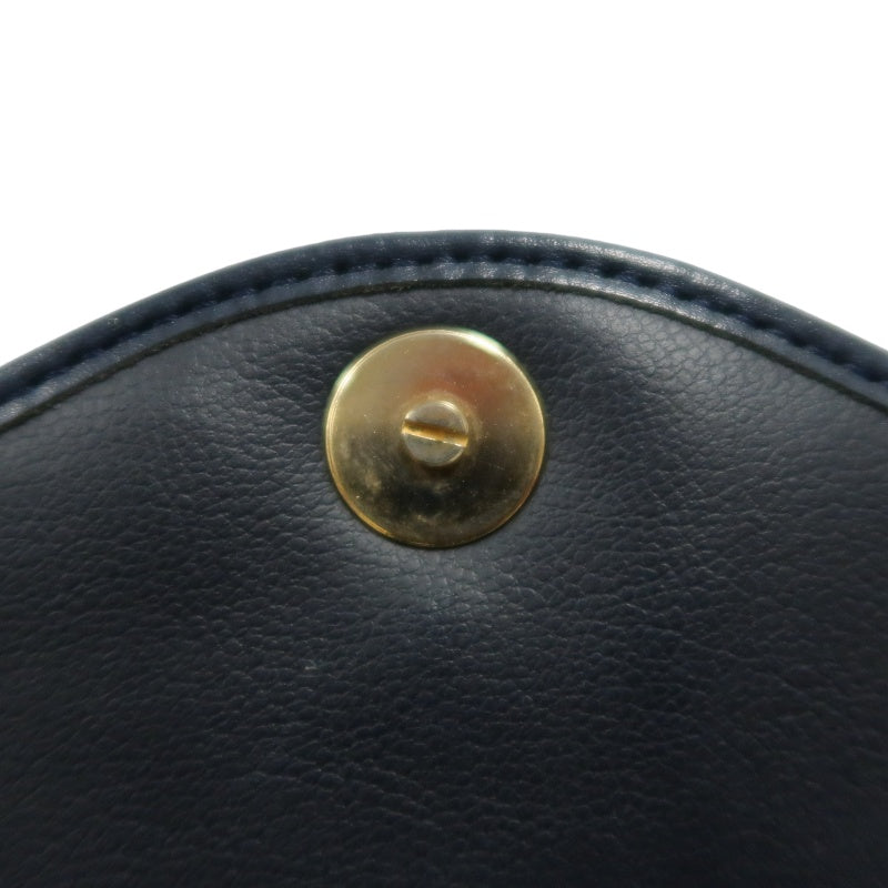 DIOR Calfskin Leather Flap Shoulder Crossbody Bag, Navy, Gold‑Tone Hardware, With Dust Bag