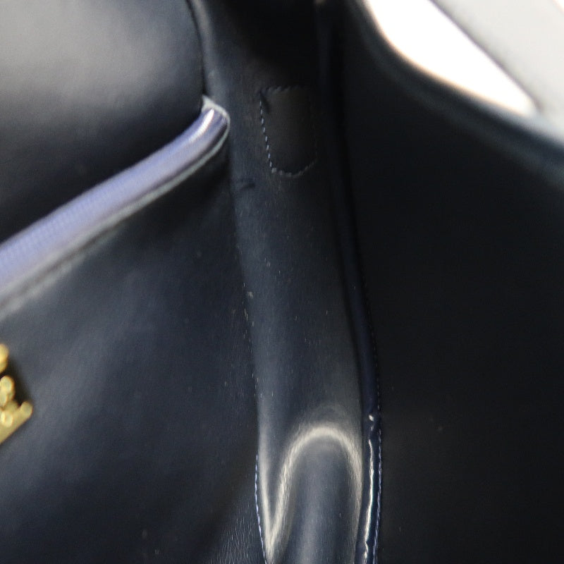 DIOR Calfskin Leather Flap Shoulder Crossbody Bag, Navy, Gold‑Tone Hardware, With Dust Bag