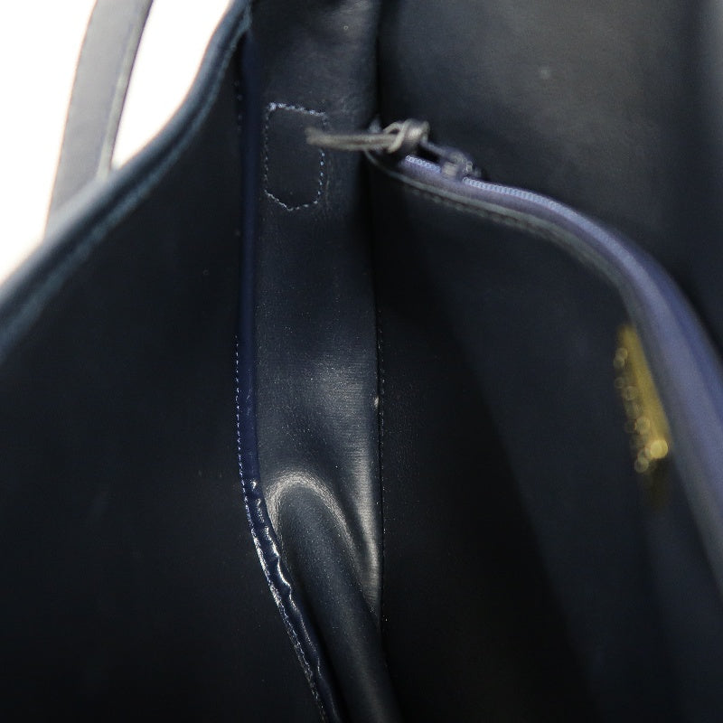 DIOR Calfskin Leather Flap Shoulder Crossbody Bag, Navy, Gold‑Tone Hardware, With Dust Bag