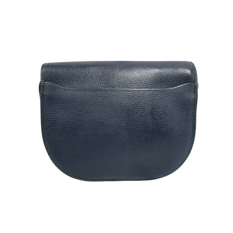 DIOR Calfskin Leather Flap Shoulder Crossbody Bag, Navy, Gold‑Tone Hardware, With Dust Bag