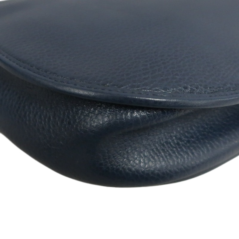 DIOR Calfskin Leather Flap Shoulder Crossbody Bag, Navy, Gold‑Tone Hardware, With Dust Bag