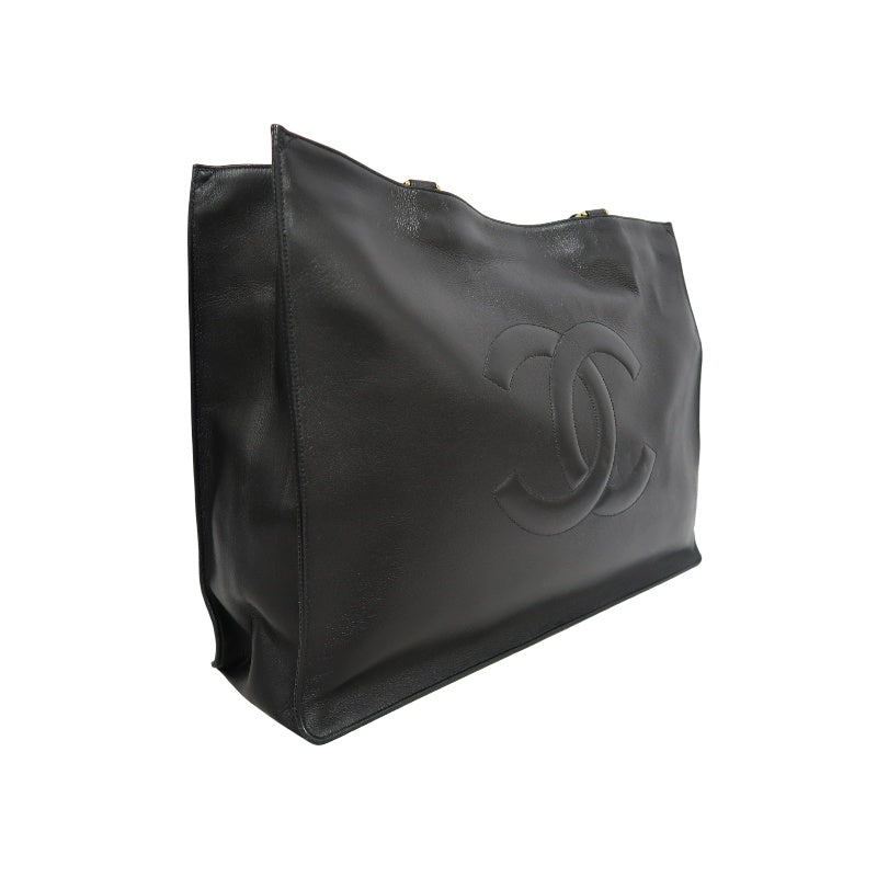 CHANEL Caviar Leather Tote Shoulder Bag, Black, Gold‑Tone Hardware, With Guarantee Card