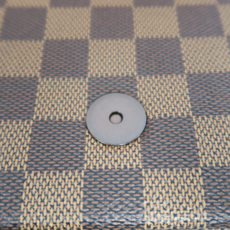 LOUISVUITTON Vintage Damier Ebene Brown Checkerboard Tribeca Mini Flap Shoulder Underarm Bag, With Vachetta Leather Slim Strap, Gold Hardware
