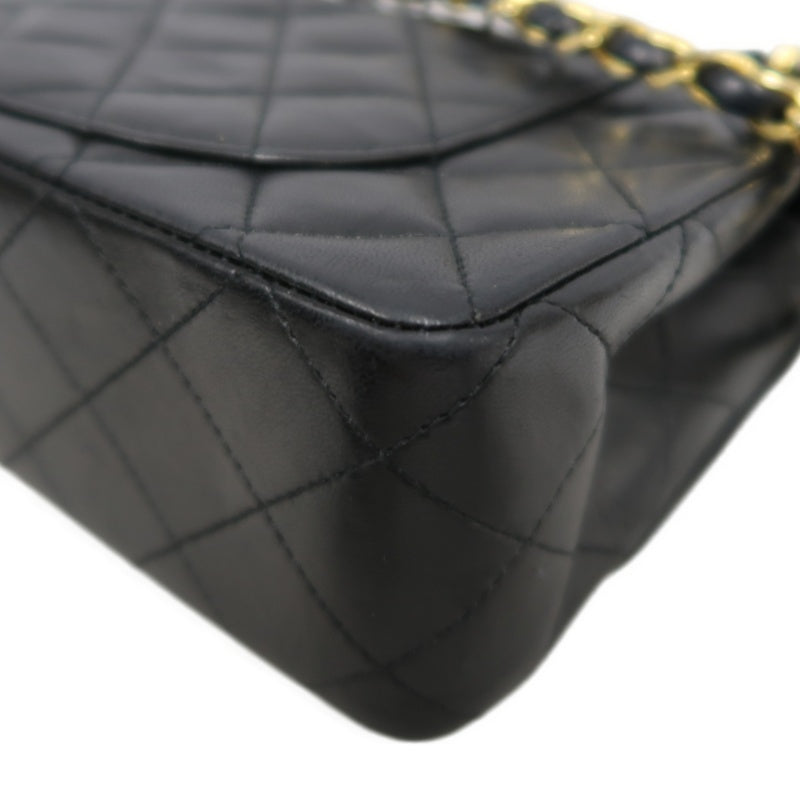 CHANEL Classic Matelasse Flap Chain Shoulder Bag Lambskin Black Gold Hardware
