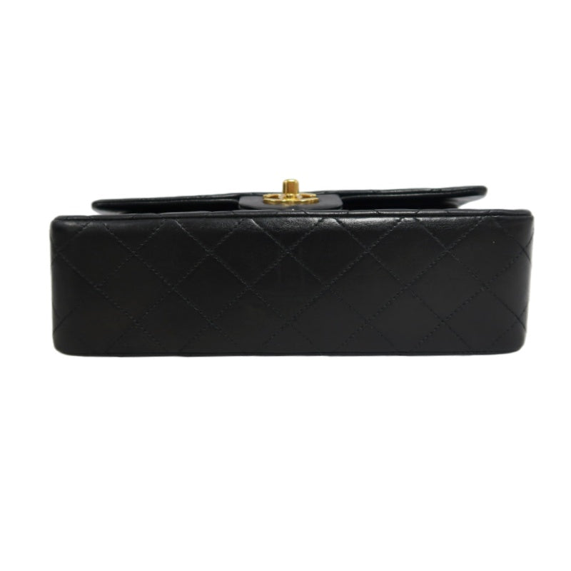 CHANEL Classic Matelasse Flap Chain Shoulder Bag Lambskin Black Gold Hardware