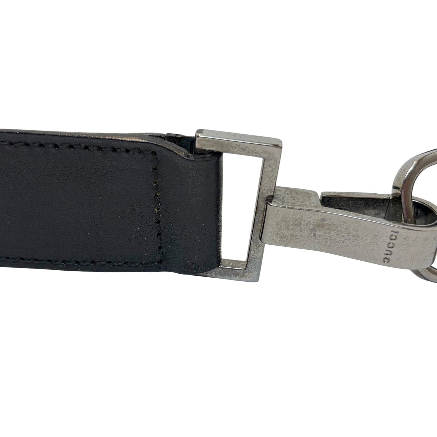 GUCCI Vintage GG Canvas Jackie Shoulder Bag Black Leather Trim Silver Hardware