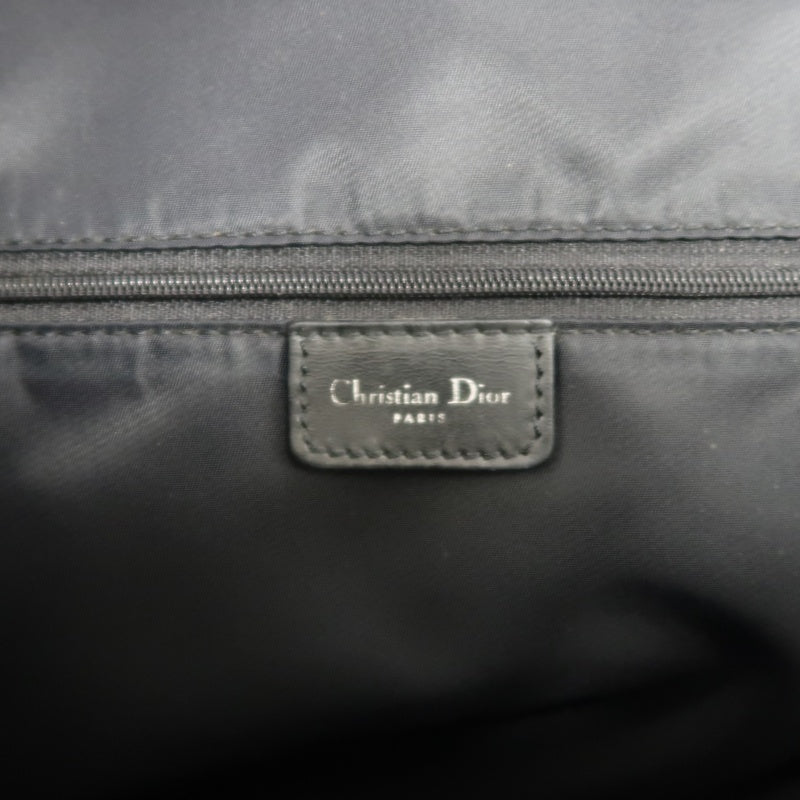 DIOR Vintage Trotter Oblique Navy Monogram Canvas Large Capacity Commuter Tote Briefcase Handbag