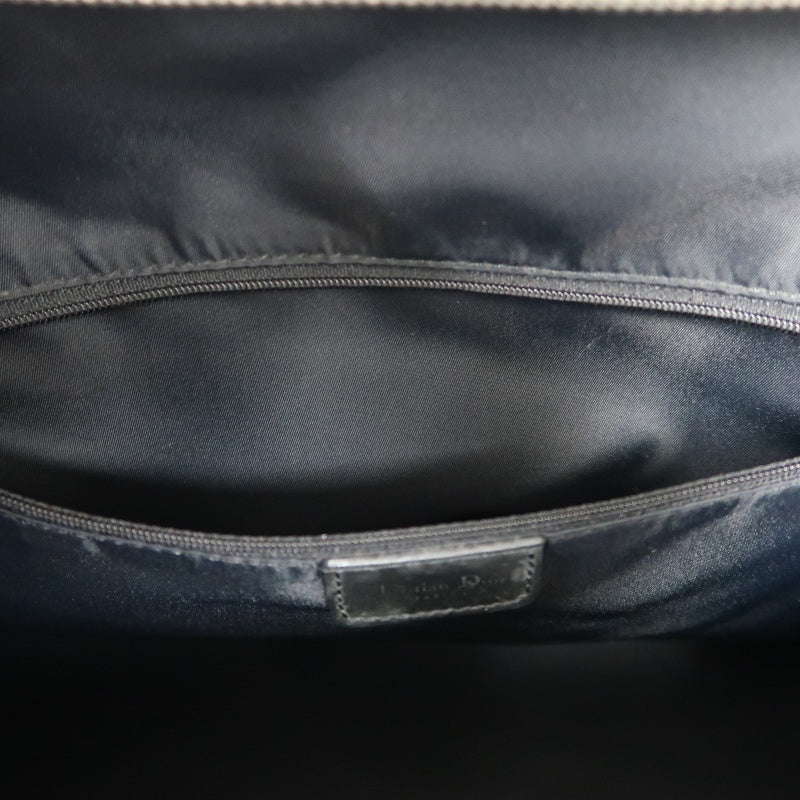 DIOR Vintage Trotter Oblique Navy Monogram Canvas Large Capacity Commuter Tote Briefcase Handbag