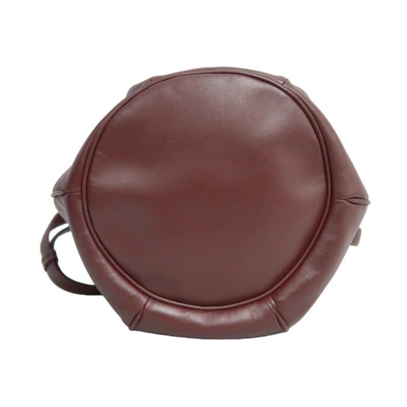 CARTIER  Bucket Shoulder Bag Calf Leather Bordeaux Gold-Tone Hardware with Dust Bag and Authenticity Card