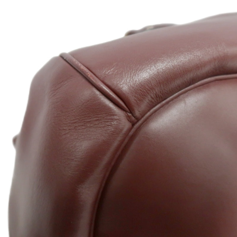 CARTIER  Bucket Shoulder Bag Calf Leather Bordeaux Gold-Tone Hardware with Dust Bag and Authenticity Card