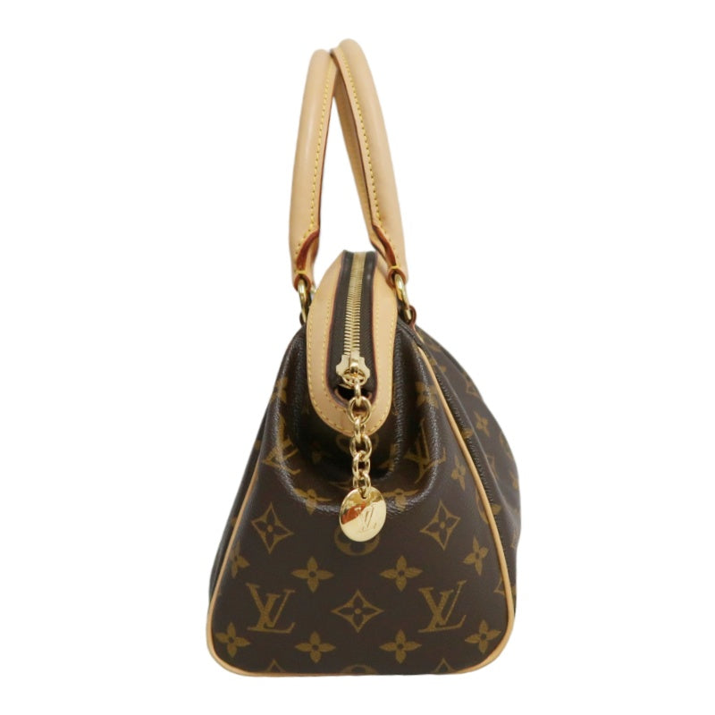 LOUIS VUITTON Monogram Canvas Leather Tivoli PM Handbag In Brown, With Original Dust Bag And Box