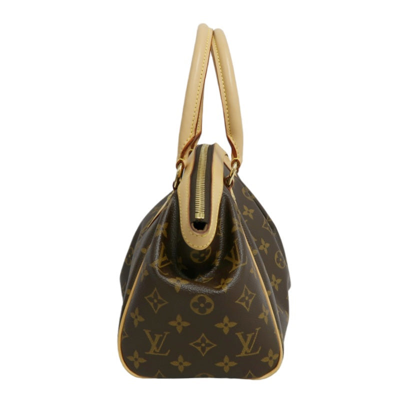 LOUIS VUITTON Monogram Canvas Leather Tivoli PM Handbag In Brown, With Original Dust Bag And Box