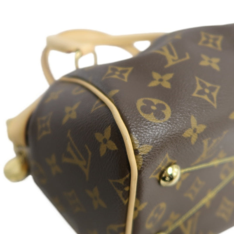 LOUIS VUITTON Monogram Canvas Leather Tivoli PM Handbag In Brown, With Original Dust Bag And Box