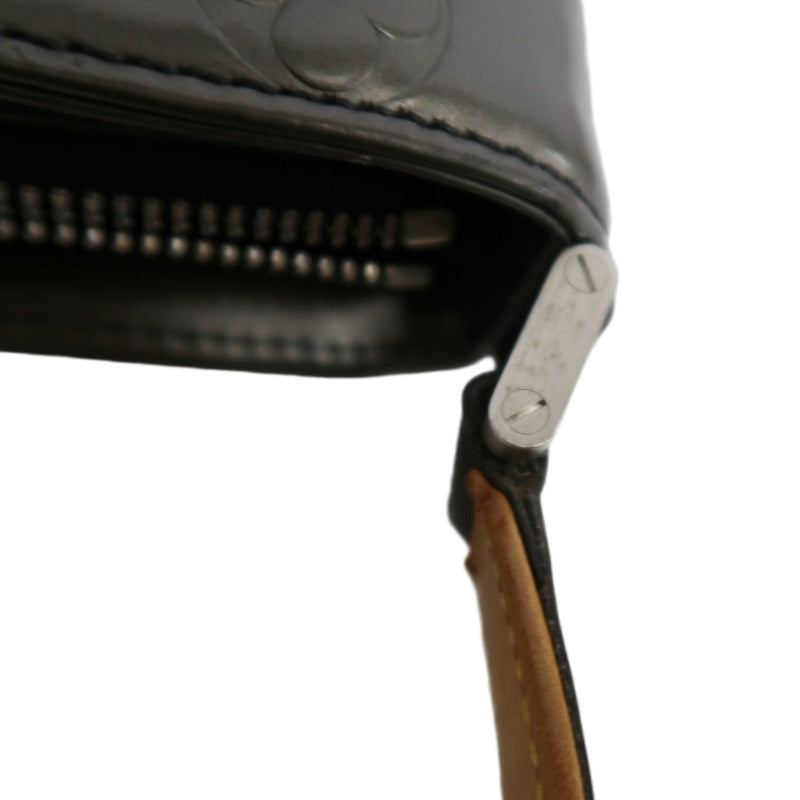LOUIS VUITTON Monogram Mat Alston Shoulder Bag Vernis Leather Dark Grey Gold Hardware