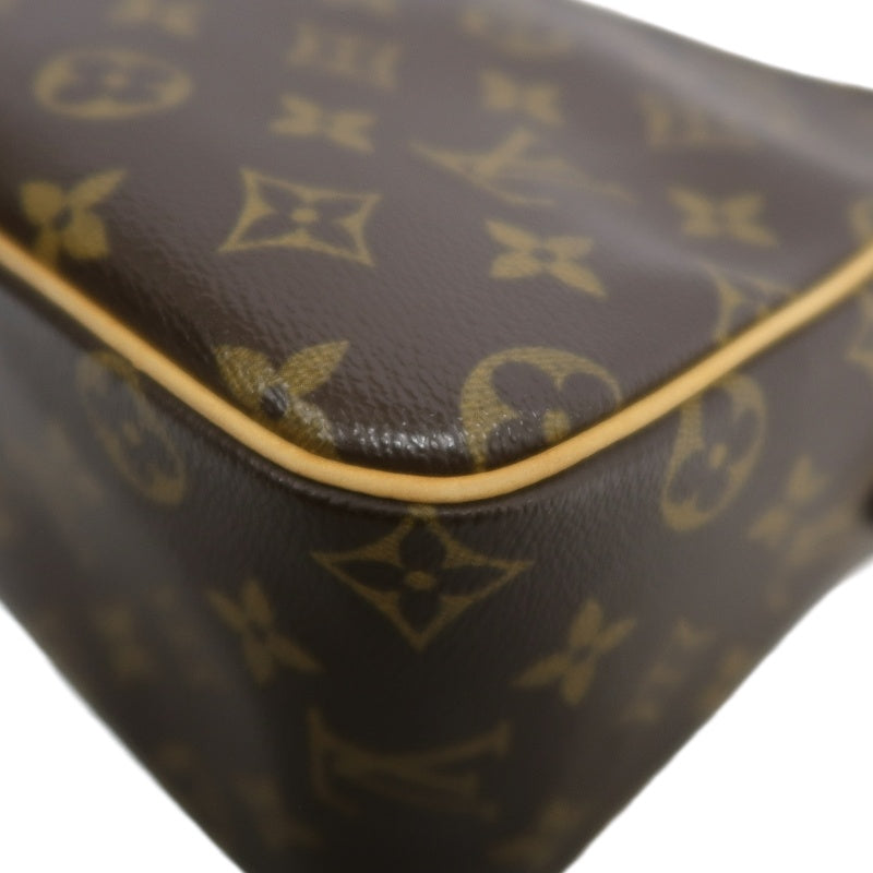LOUIS VUITTON Vivacite Monogram Shoulder Bag Brown Canvas Tan Leather Classic Spacious Daily Use