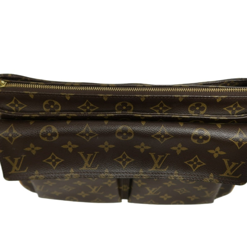 LOUIS VUITTON Vivacite Monogram Shoulder Bag Brown Canvas Tan Leather Classic Spacious Daily Use