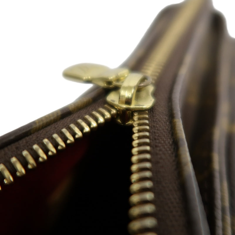 LOUIS VUITTON Vivacite Monogram Shoulder Bag Brown Canvas Tan Leather Classic Spacious Daily Use