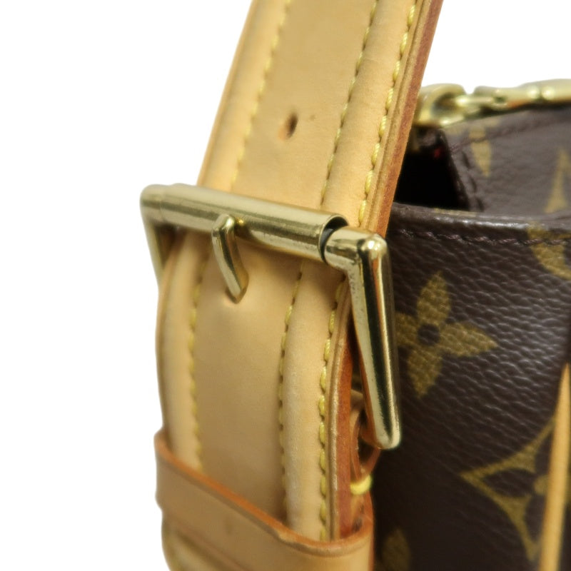 LOUIS VUITTON Vivacite Monogram Shoulder Bag Brown Canvas Tan Leather Classic Spacious Daily Use