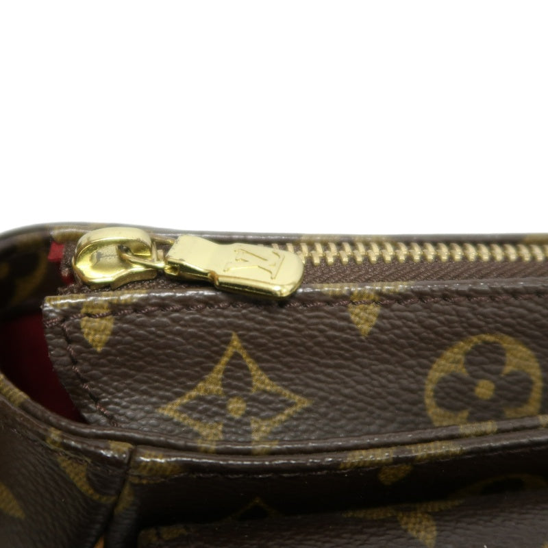 LOUIS VUITTON Vivacite Monogram Shoulder Bag Brown Canvas Tan Leather Classic Spacious Daily Use