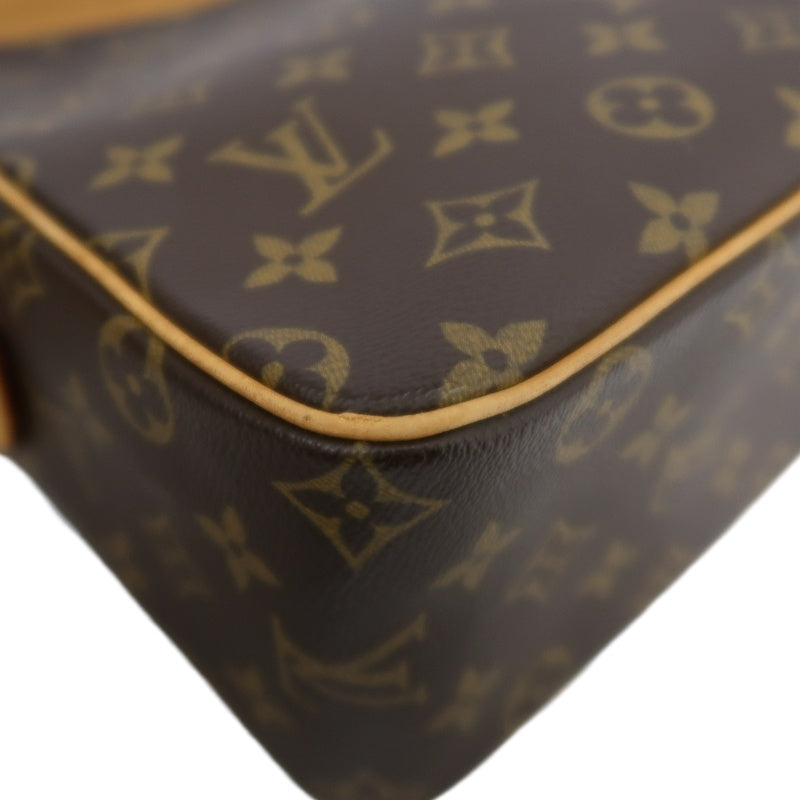 LOUIS VUITTON Vivacite Monogram Shoulder Bag Brown Canvas Tan Leather Classic Spacious Daily Use