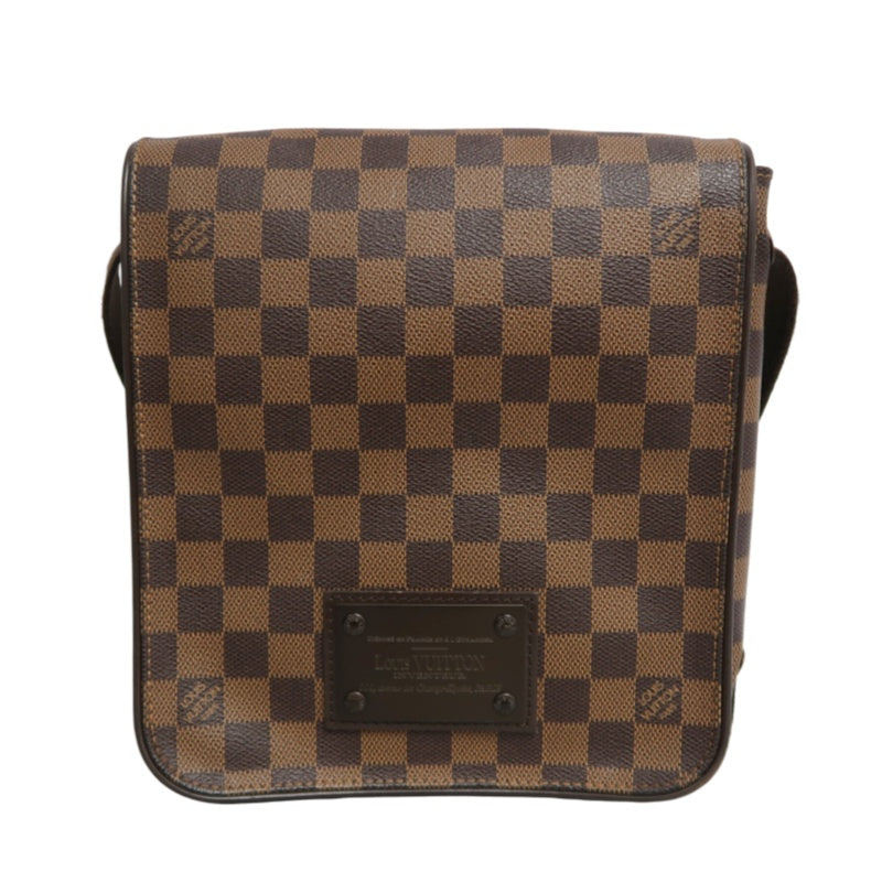 LOUIS VUITTON Brooklyn Damier Shoulder Bag PVC Brown With Original Box DustyBag